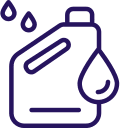 Blue water bottle with liquid droplets indicating a leak